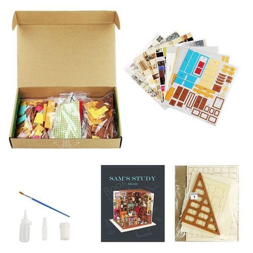 DIY Cottage Handmade Model Creativeembled Art House, Style:Cass Musical Living Room