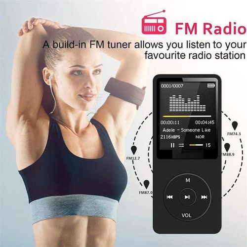 Ultra-Thin Bluetooth Mp3 Player Rechargeable Recorder Display Screen Portable Fm Radio Lossless Sports Music Play With Micrphone