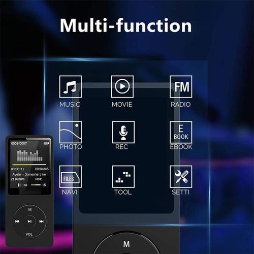Ultra-Thin Bluetooth Mp3 Player Rechargeable Recorder Display Screen Portable Fm Radio Lossless Sports Music Play With Micrphone