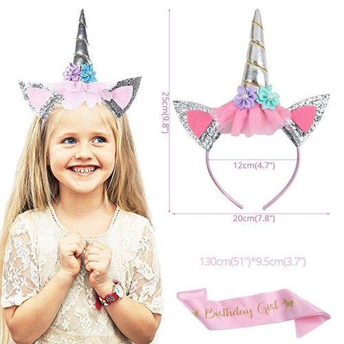 4pc Cartoon Unicorn Headband Toys Crown Decoration Props