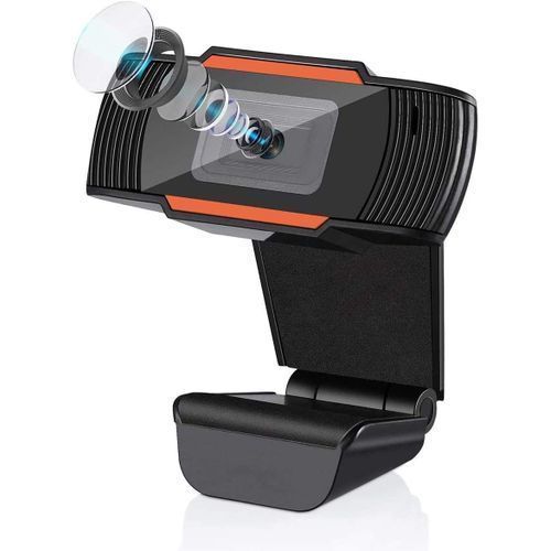 Webcam 1080P Full HD Computer Camera with Microphone, Conference - Black