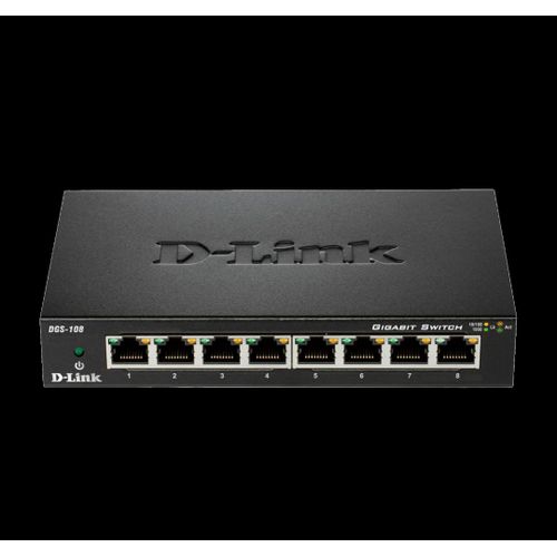 D-Link 8-Port Gigabit Desktop Switch DGS-108 Black