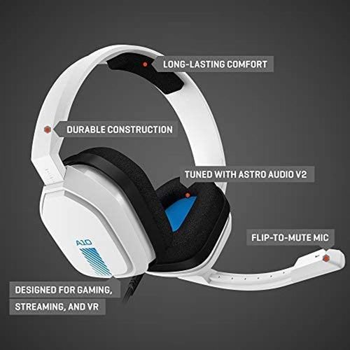 Logitech ASTRO A10 Wired Gaming Headset Lightweight Damage-Resistant 3.5mm Audio Jack Computer Headphones for PC/Xbox/PS/Switch