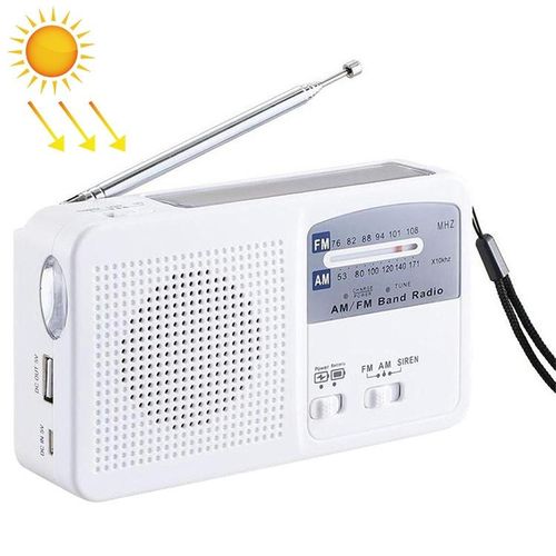Radio Solar / Cranked Dynamo Power LED Flashlight with AM/FM Radio