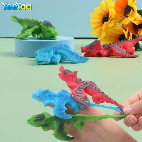Novelty Creative Slingshot Dinosaur Toy Elastic Flying Finger Sticky Decompression Interesting Toy For Adults And Children Gift