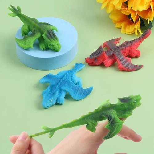 Novelty Creative Slingshot Dinosaur Toy Elastic Flying Finger Sticky Decompression Interesting Toy For Adults And Children Gift