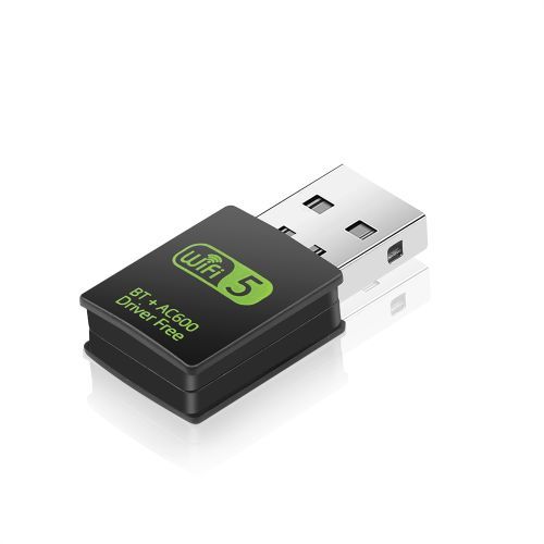 G38 2 In One  AC600 Wifi Adapter And Bluetooth Dongle 802.11 -Black