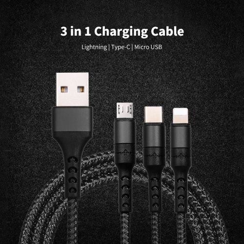 3 in 1  Cable with Micro USB/Type-c/Lighting for iPhone