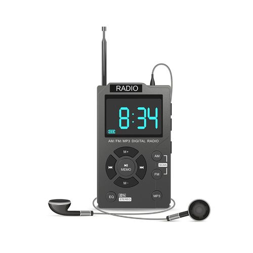 Portable Mini Radio Pocket Am Fm Digital Radio Stereo Receiver Auto-Search Channel Tf Card Mp3 Music Player European