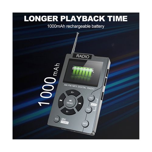 Portable Mini Radio Pocket Am Fm Digital Radio Stereo Receiver Auto-Search Channel Tf Card Mp3 Music Player European