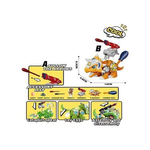 DIY Dinosaur Toys With Screwdriver Shooting For Christmas Triceratops