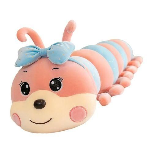 Fruit Caterpillar Toys Sleeping Pillow Plushie Dolls For Bedtime Pink