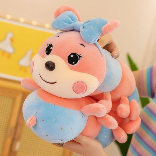 Fruit Caterpillar Toys Sleeping Pillow Plushie Dolls For Bedtime Pink