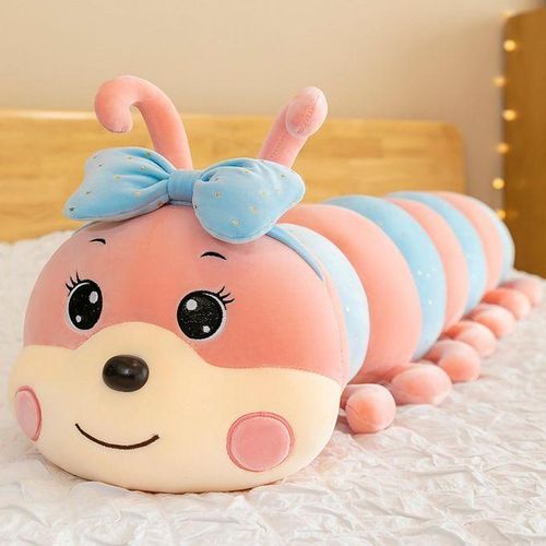 Fruit Caterpillar Toys Sleeping Pillow Plushie Dolls For Bedtime Pink