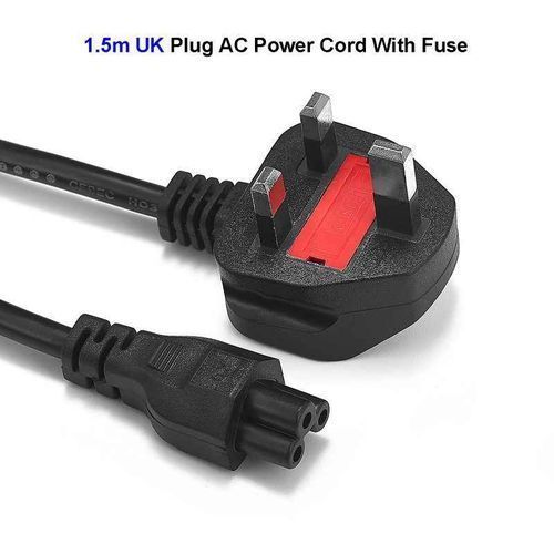 Laptop Notebook Adapter Flower Power Cable With Fuse - Black
