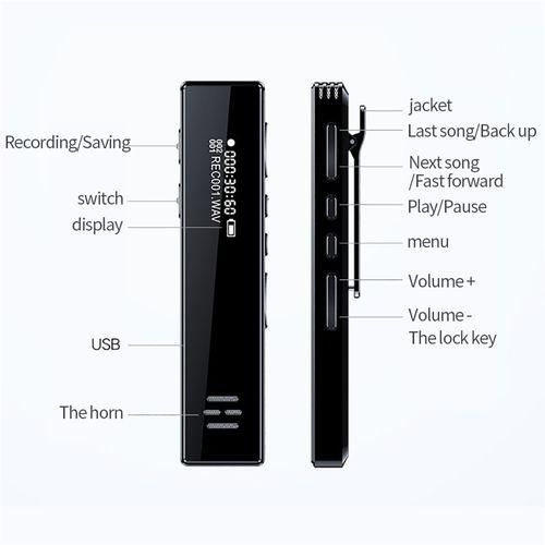 Digital Voice Recorder Portable MP3 Player Dictaphone Mini Secret Voice Recording Device Sound Audio Recorder Professional
