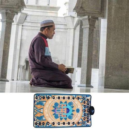 131x75cm Eid Ramadan Electronic Music Prayer Mat Fitness Bla