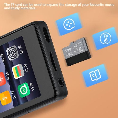 2 4 Inch Touch Screen Mp4 Player E-Book Reader Traveling Portable Mp3 Music Players Rechargeable Playing Device Black 32gb