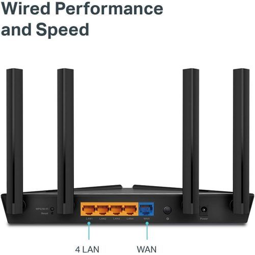 TP Link Wifi 6 AX1500 Smart Wi-Fi Router, 4 Gigabit LAN Ports, Dual Band-Black