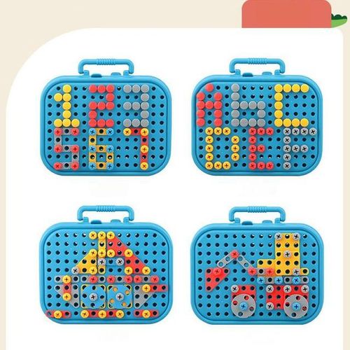 Children Electric Drill Toolbox Driller Games 3D Tool Toy for Boys Montessori Screw Puzzle Kid Pretend Play Toys Children