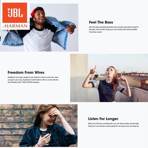 JBL TUNE 225TWS Wireless Bluetooth Earphones JBL T225TWS Stereo Earbuds Bass Sound Headphones Headset with Mic Charging Case