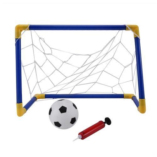 Folding Mini Football Soccer Goal Post Net Set with Pump Kid