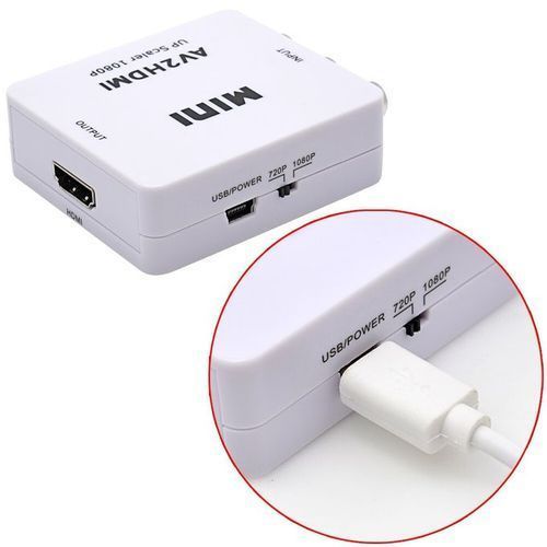 Mini AV To HDMI  AV2 HDMI Video Converter HD 720P 1080P- White