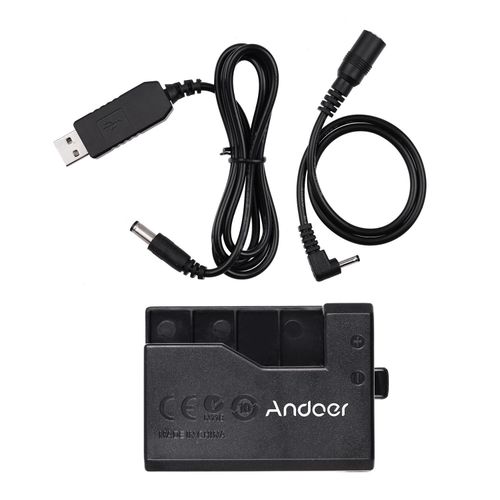 Andoer ACK-E10 5V USB Dummy Battery DC Coupler Adapter(Replacement for LP-E10) Compatible with Canon EOS Rebel T3/T5/T6/T7/T100/Kiss X50/Kiss X70/1100D/1200D/1300D/2000D/4000D NO5115