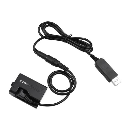 Andoer ACK-E10 5V USB Dummy Battery DC Coupler Adapter(Replacement for LP-E10) Compatible with Canon EOS Rebel T3/T5/T6/T7/T100/Kiss X50/Kiss X70/1100D/1200D/1300D/2000D/4000D NO5115