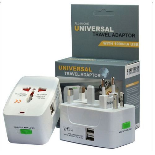 Universal Travel Socket Adapter Power Charger 2USB
