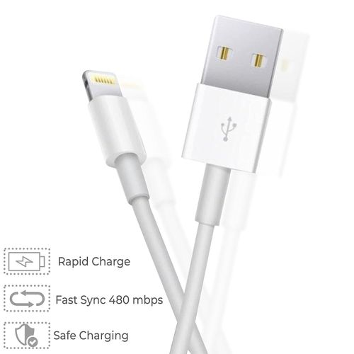 Fast iPhone Charging Cable & Data Sync USB Cable-White