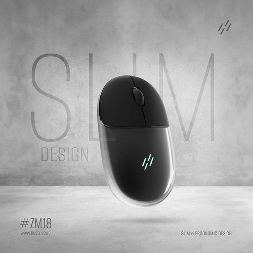Hz Original ZM06 Wireless/Bluetooth Mouse, Rechargeable-Black