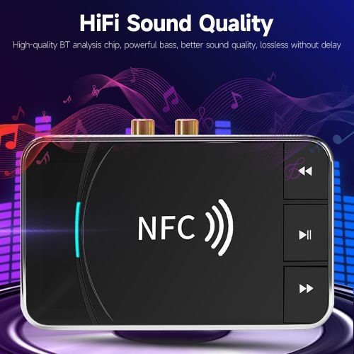 BT5.0 2-in-1 Trans-mitter Receiver NFC BT Audio Adapter 15m