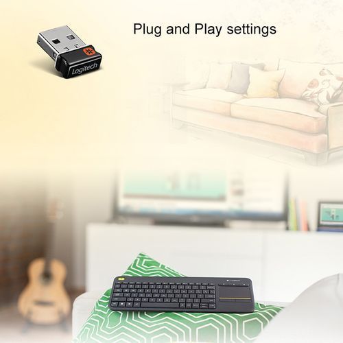 Logitech K400 Plus Wireless Touch Control Keyboard- Grey