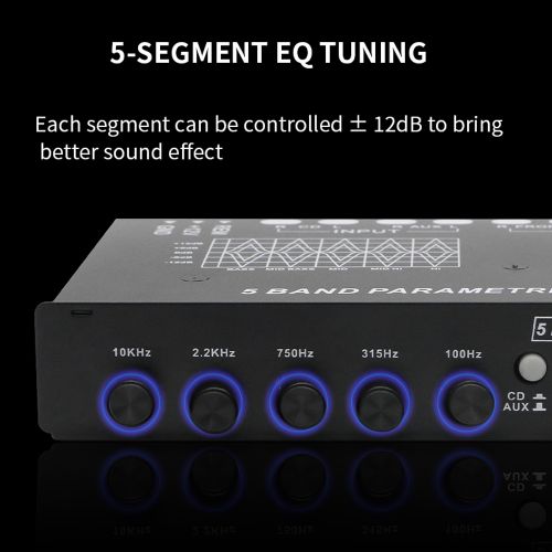 Professional 5 Band Car Equalizer Multifunctional Car Audio