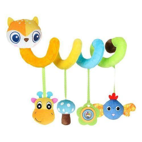Baby Activity Spiral Animal Toy Pushchair Pram Stroller Car Yellow
