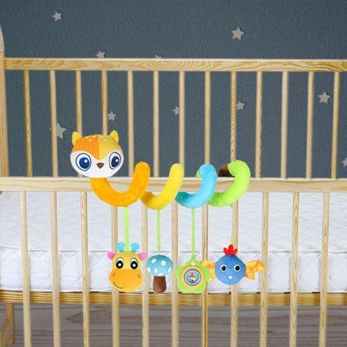 Baby Activity Spiral Animal Toy Pushchair Pram Stroller Car Yellow