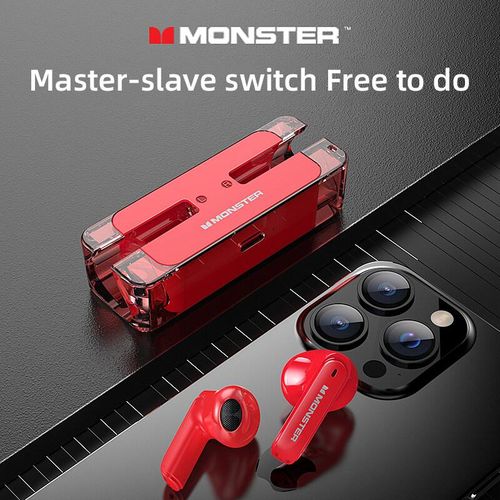 Monster Original XKT08 Gaming Headphones Ture Wireless Bluetooth Earphones 5.3  Low Latency Noise Reduction Earbuds Headset New