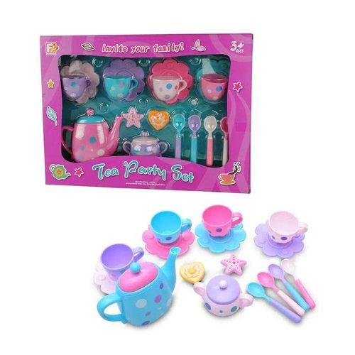 16Pcs Simulation Children Tea Party Teapots Cup Pretend Play Kitchen Toy Set Doll House Education Toy Gift for Girl Kid