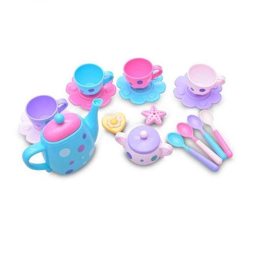 16Pcs Simulation Children Tea Party Teapots Cup Pretend Play Kitchen Toy Set Doll House Education Toy Gift for Girl Kid