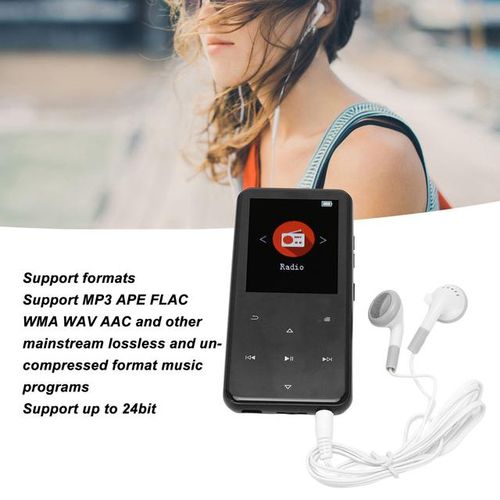 Mp3 Player 2.4 Inch Smart Hd Noise Reduction Touch Button Fm Radio 16gb Bluetooth 5.0 Music Player With Memory Card Black 32gb