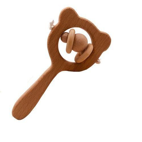 Wooden Rattle Toys Bed Stroller Educational Toys 0-12Months