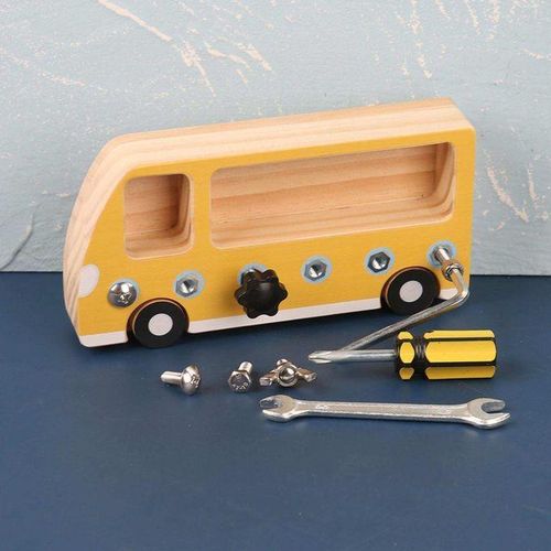 Montessori Baby Wooden Toy Screw Bolts Sets Screwdriver Educational