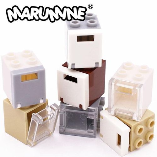 Marumine 4346 4345 Container Box 2x2x2 Door With Slot 30PCS Idea Mailbox Oven Accessories Building Blocks Part Toys For