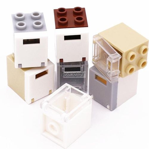 Marumine 4346 4345 Container Box 2x2x2 Door With Slot 30PCS Idea Mailbox Oven Accessories Building Blocks Part Toys For