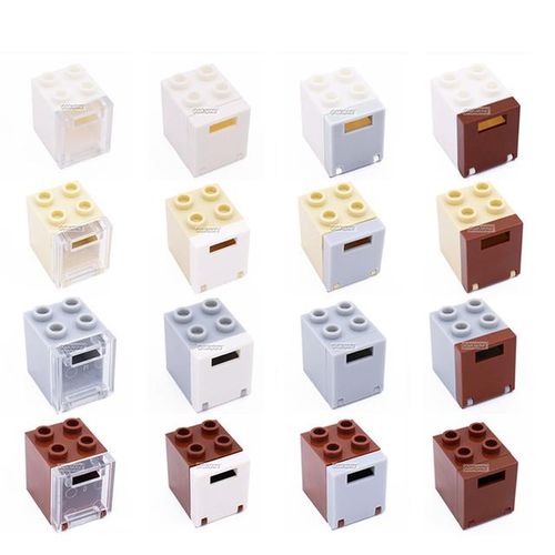Marumine 4346 4345 Container Box 2x2x2 Door With Slot 30PCS Idea Mailbox Oven Accessories Building Blocks Part Toys For