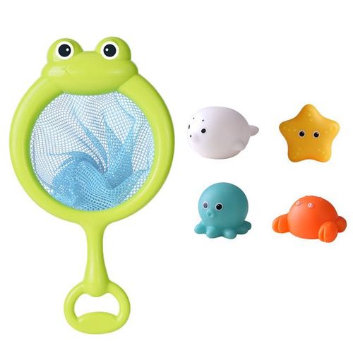 Baby Bath Toys Cute Luminous Floating Animals Swimming Water Play Fun Bathroom Bathtub Fishing Net Toy for Kids