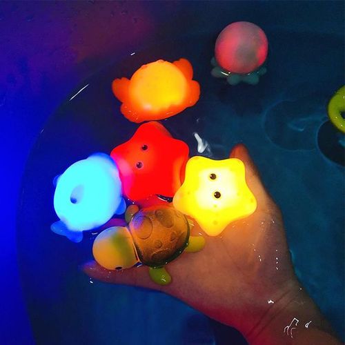 Baby Bath Toys Cute Luminous Floating Animals Swimming Water Play Fun Bathroom Bathtub Fishing Net Toy for Kids