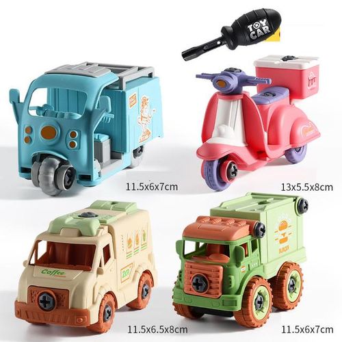 DIY Screw Toy Vehicle Take Apart Plane Bus Rocket Toys for Kids Boy Motorcycle Model Truck School Bus Educational STEM Toy