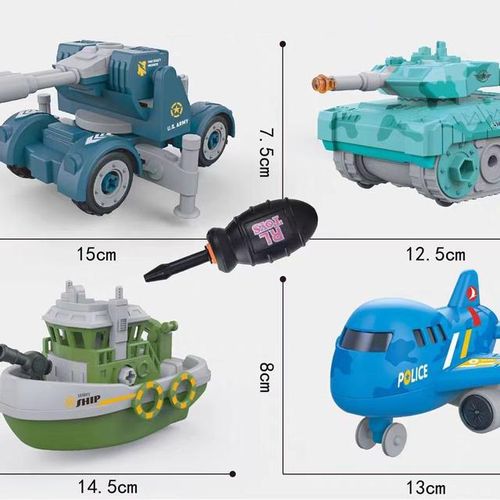 DIY Screw Toy Vehicle Take Apart Plane Bus Rocket Toys for Kids Boy Motorcycle Model Truck School Bus Educational STEM Toy
